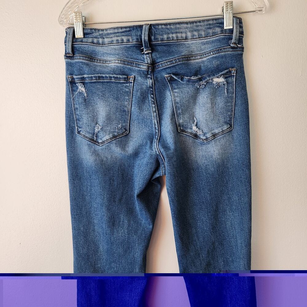 Vervet Los Angeles Flare Jeans Women's 27 High Rise Blue Denim Grunge Retro Boho - Picture 6 of 16